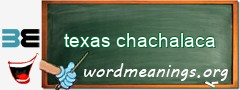 WordMeaning blackboard for texas chachalaca